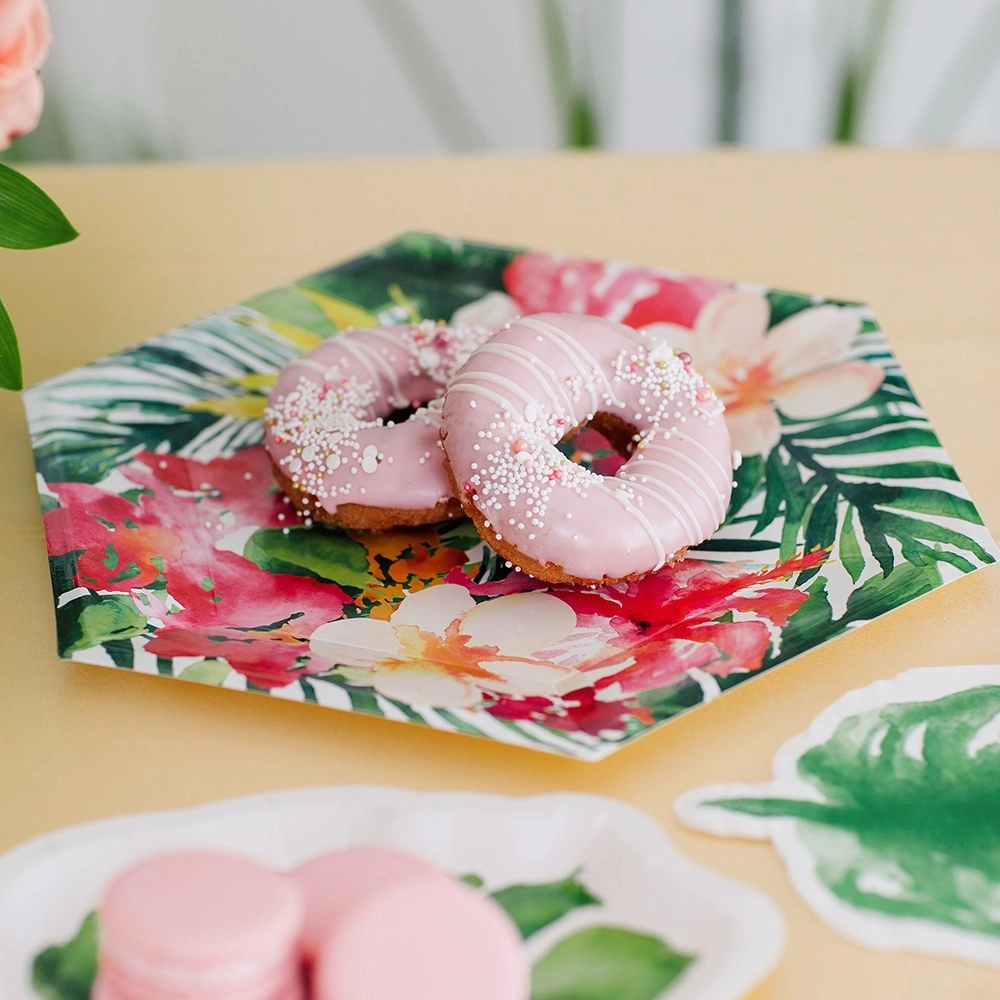 Tropical Floral Lunch Plates 8ct