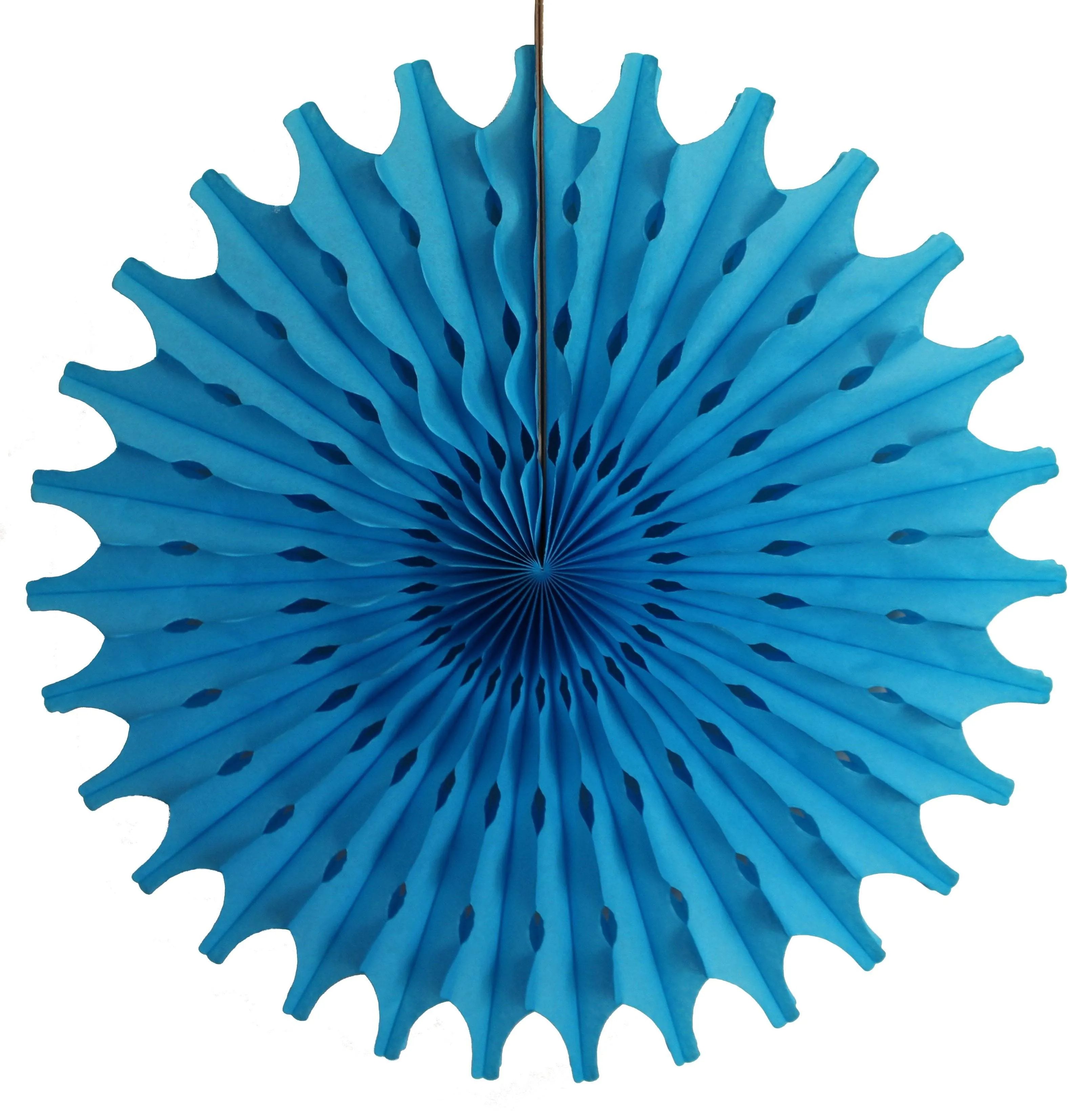 Turquoise Tissue Paper Fan 18