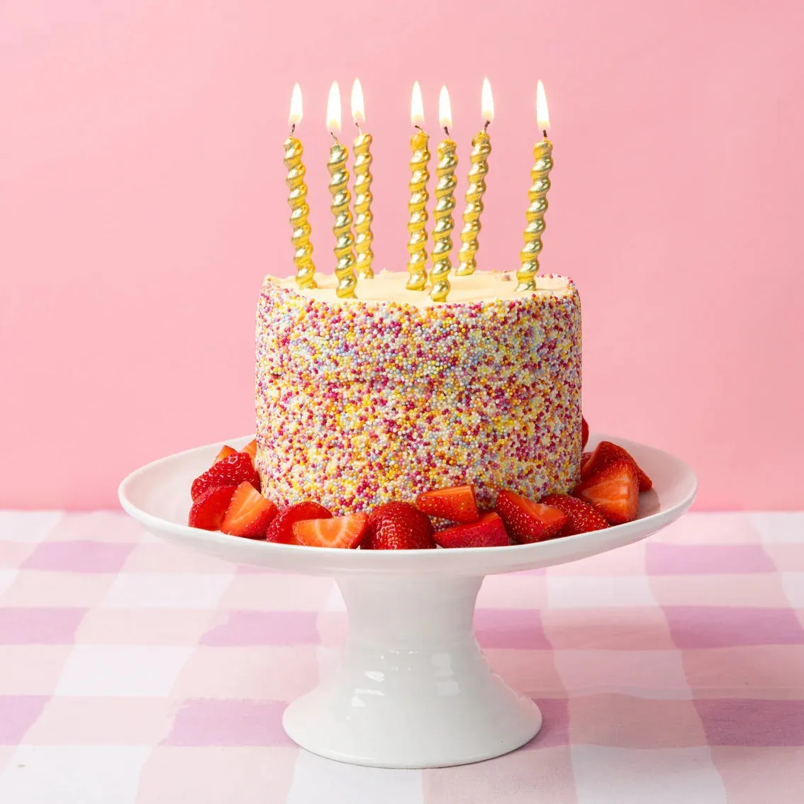Twirl Gold Birthday Candles 8ct
