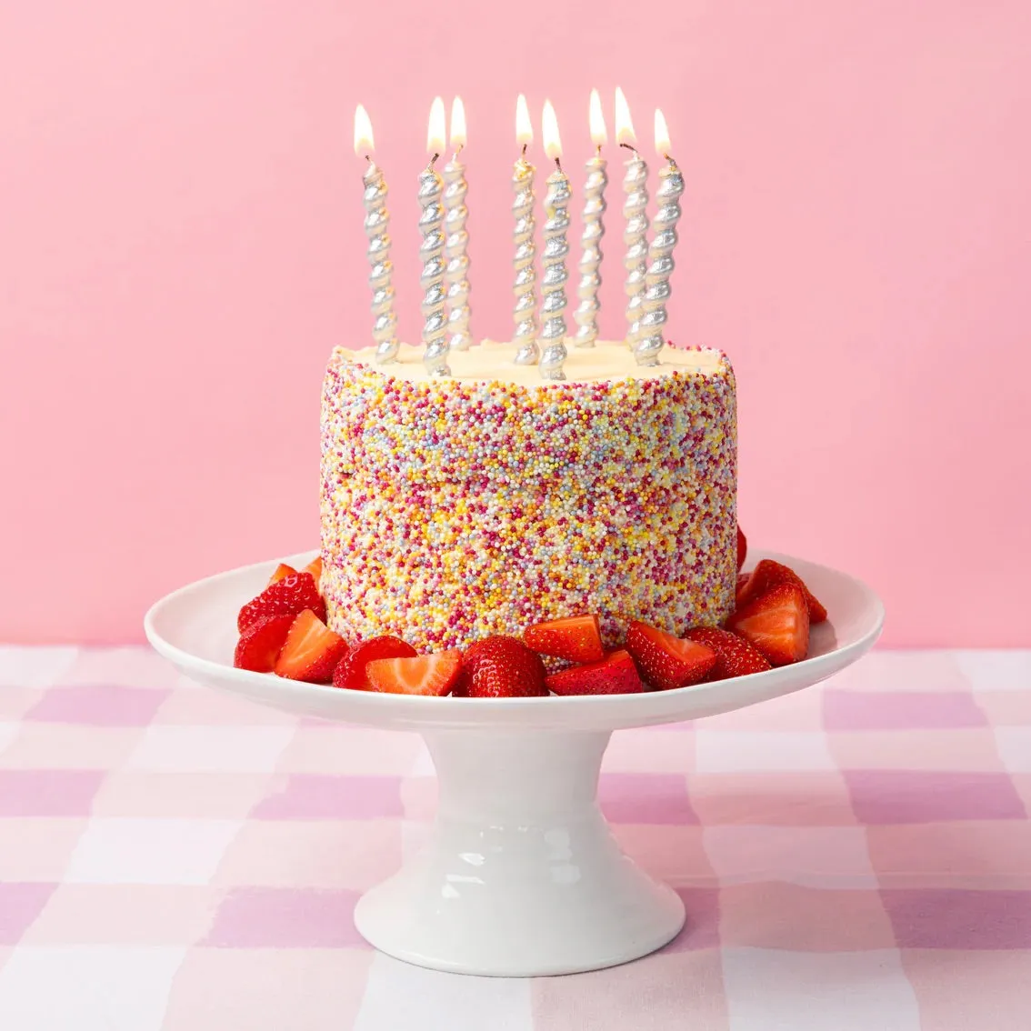 Twirl Silver Birthday Candles 8ct