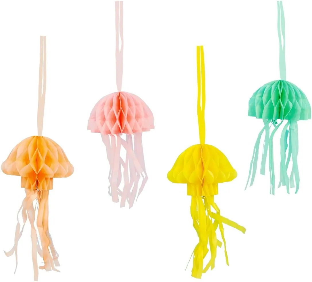 Under the Sea Jellyfish Honeycomb Decorations 8ct