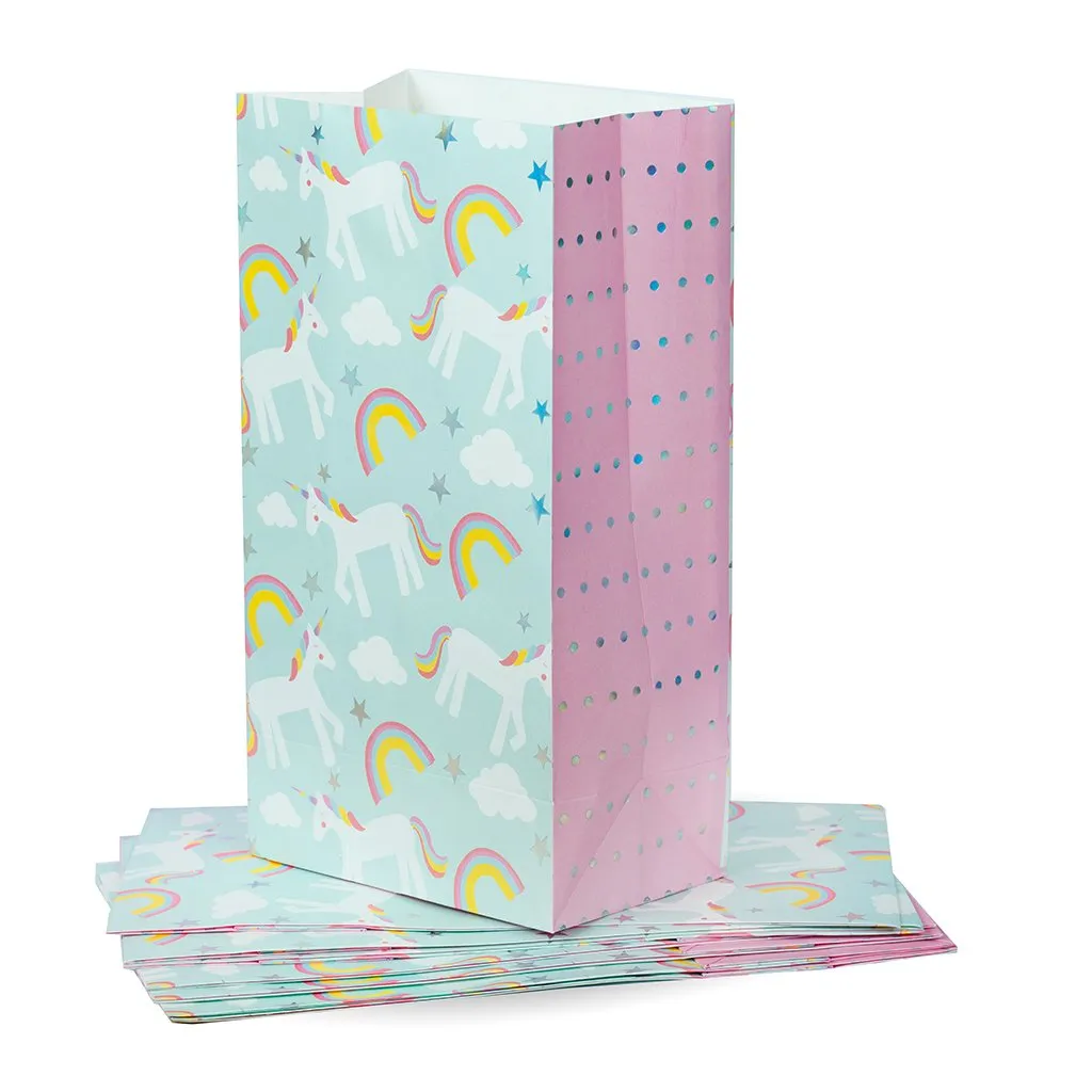 Unicorn Treat Bags with Stickers 8ct
