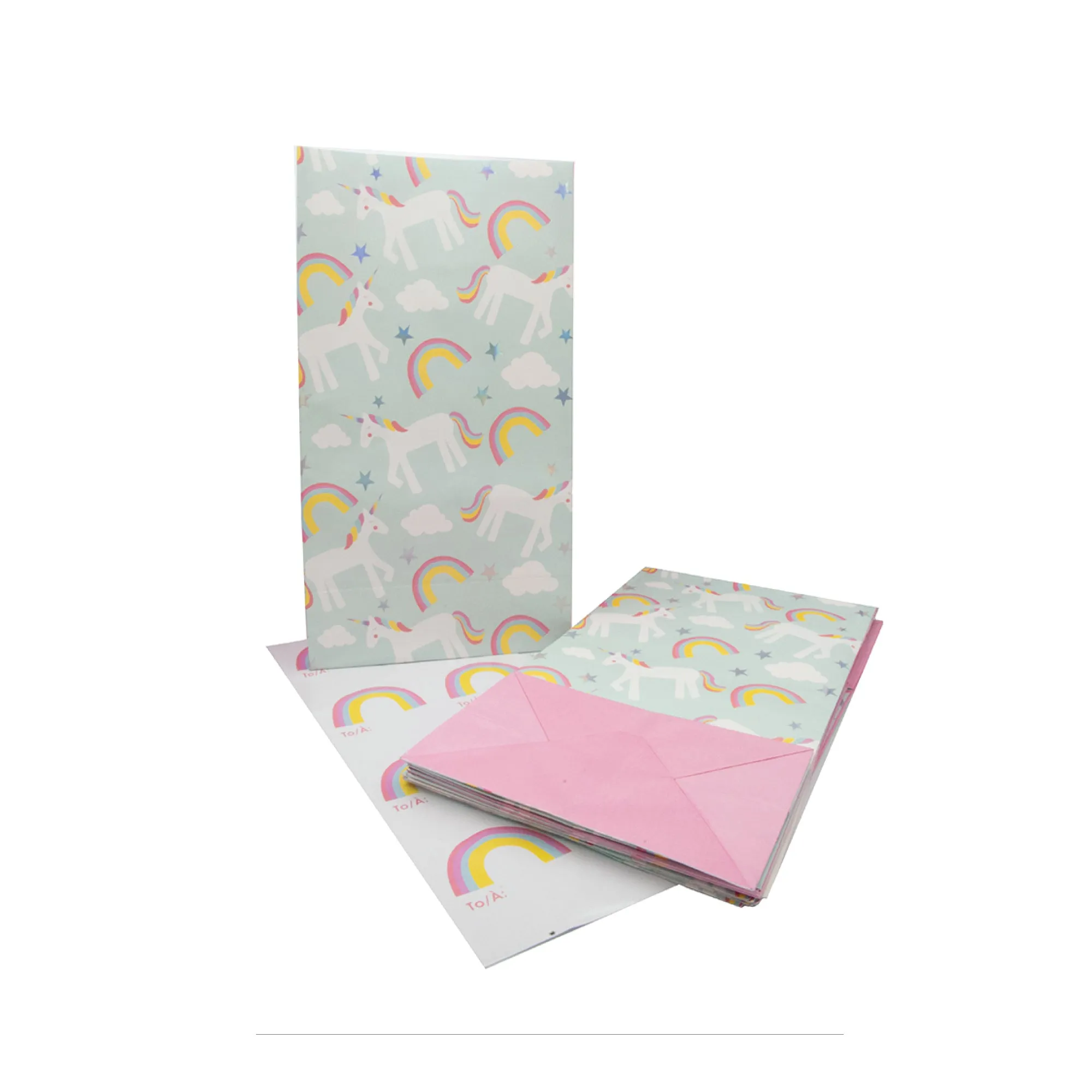 Unicorn Treat Bags with Stickers 8ct