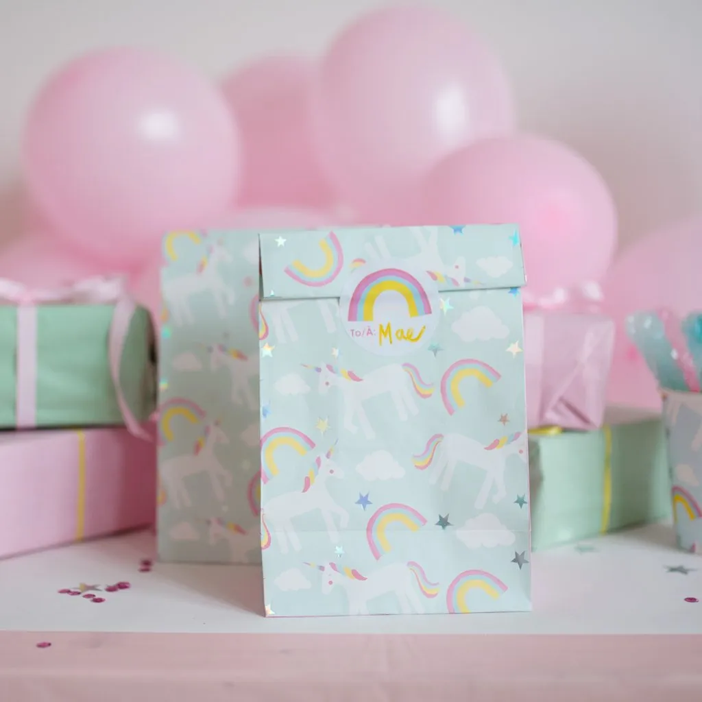 Unicorn Treat Bags with Stickers 8ct