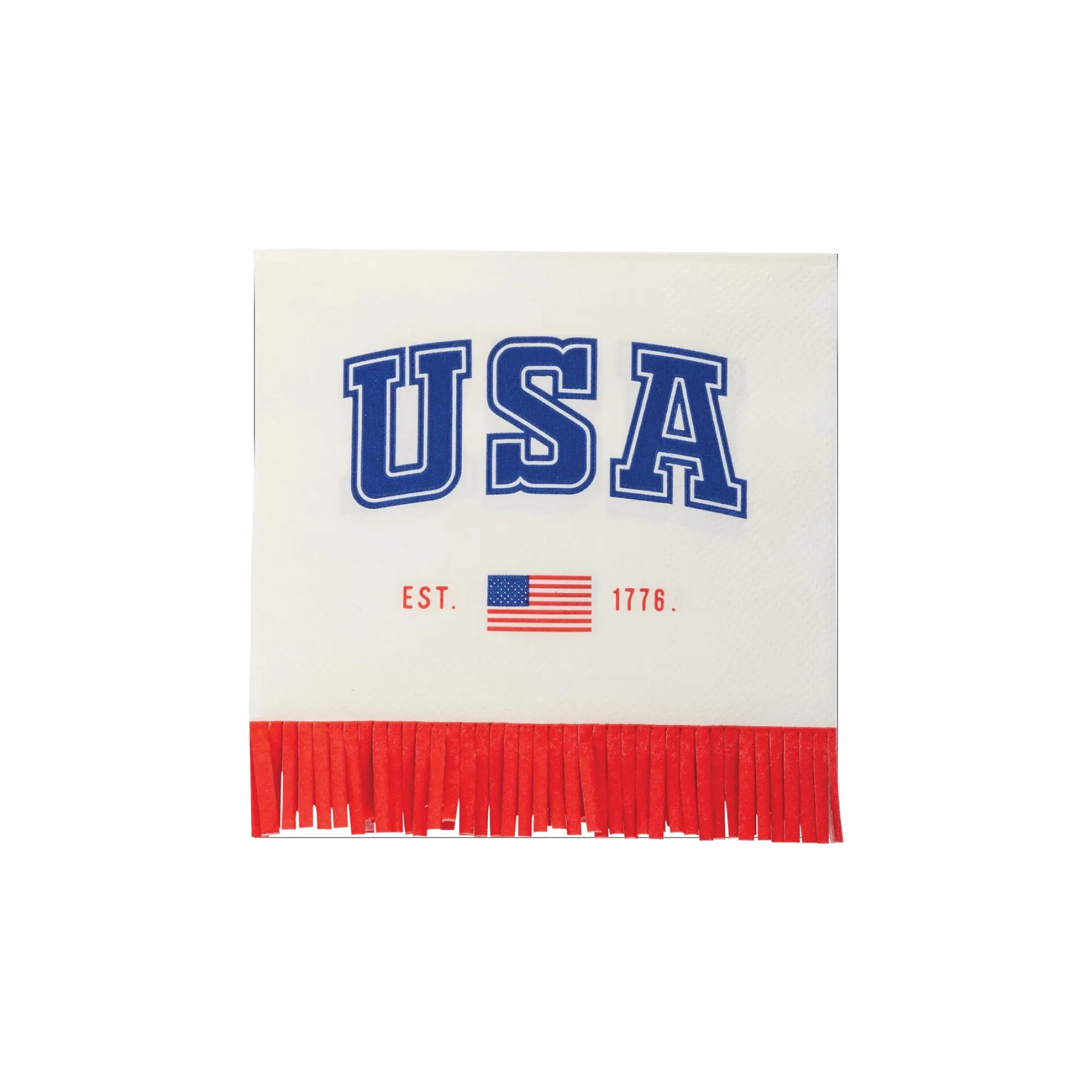 USA Fringe Dessert Napkins 40ct