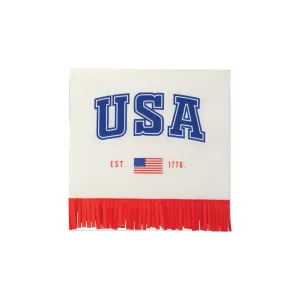 USA Fringe Dessert Napkins 40ct