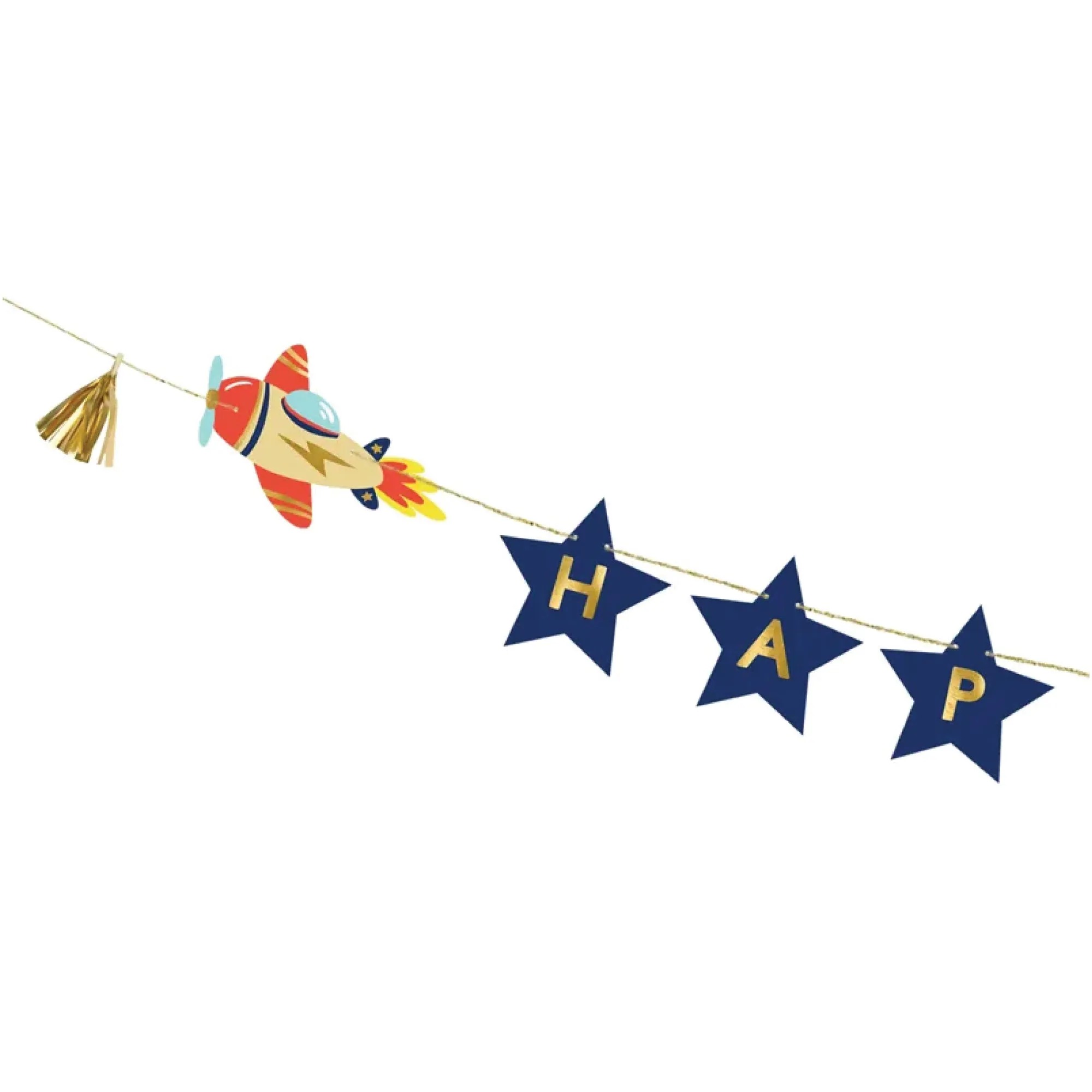 Vintage Airplane Happy Birthday Banner 8ft
