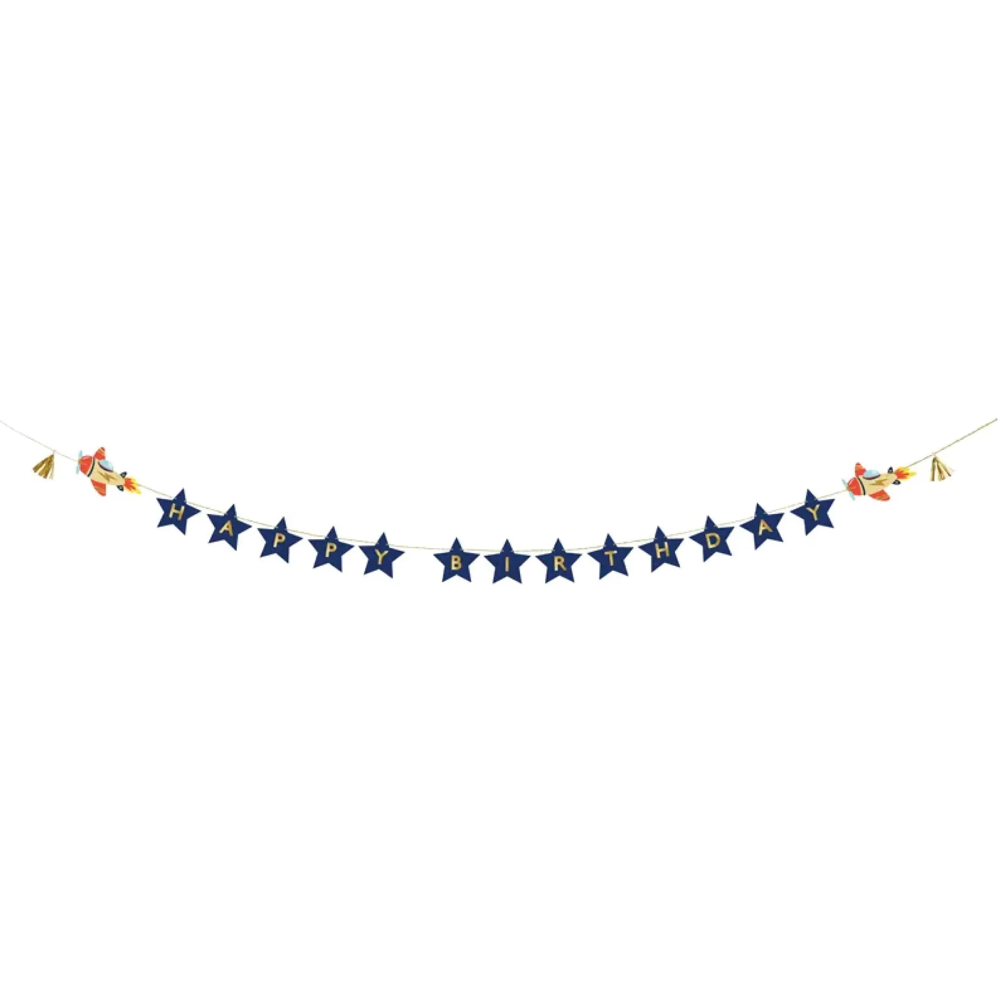 Vintage Airplane Happy Birthday Banner 8ft