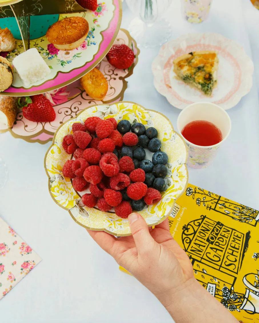 Vintage Floral Tea Party Dessert Plates 24ct