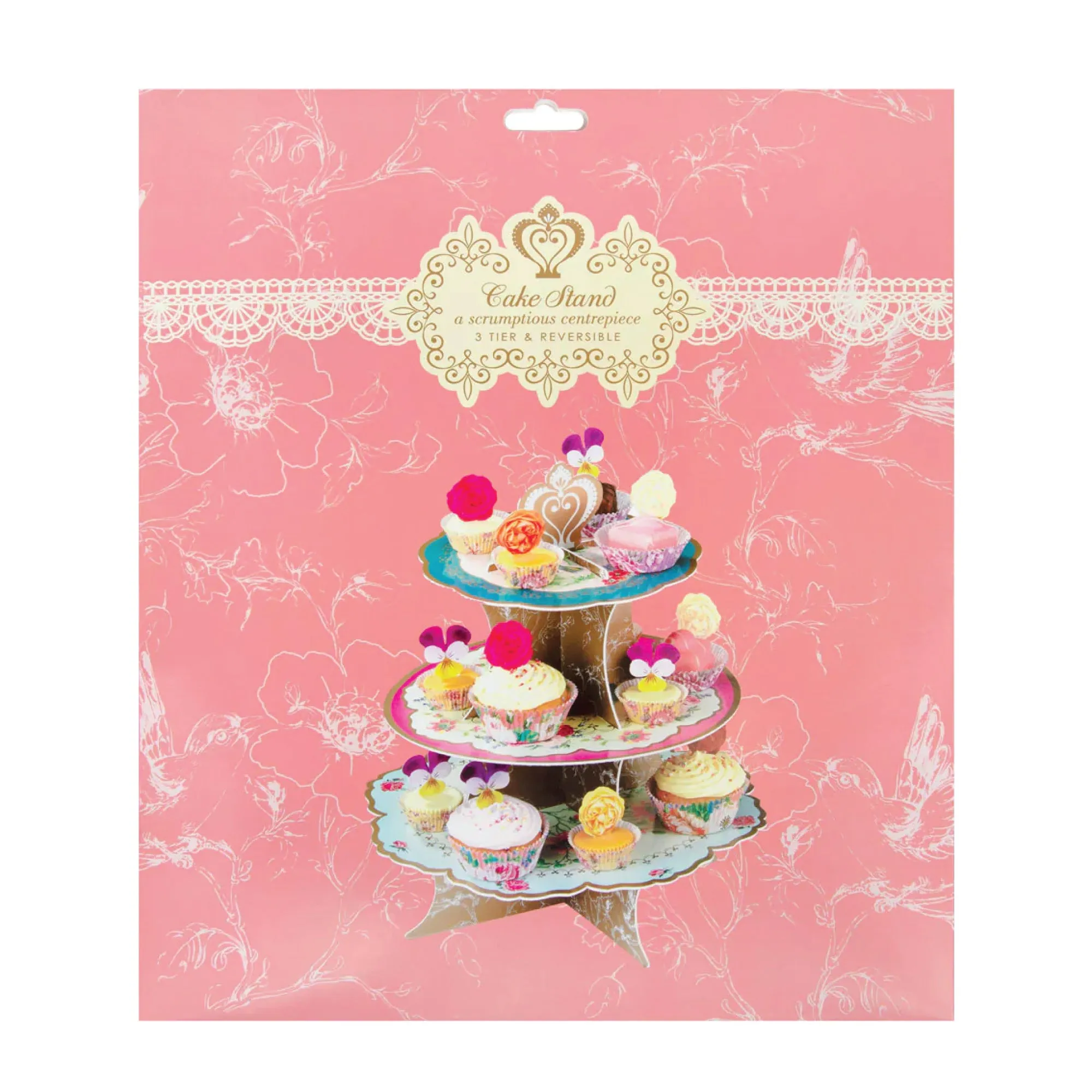 Vintage Floral Tea Party Reversible Cupcake Stand