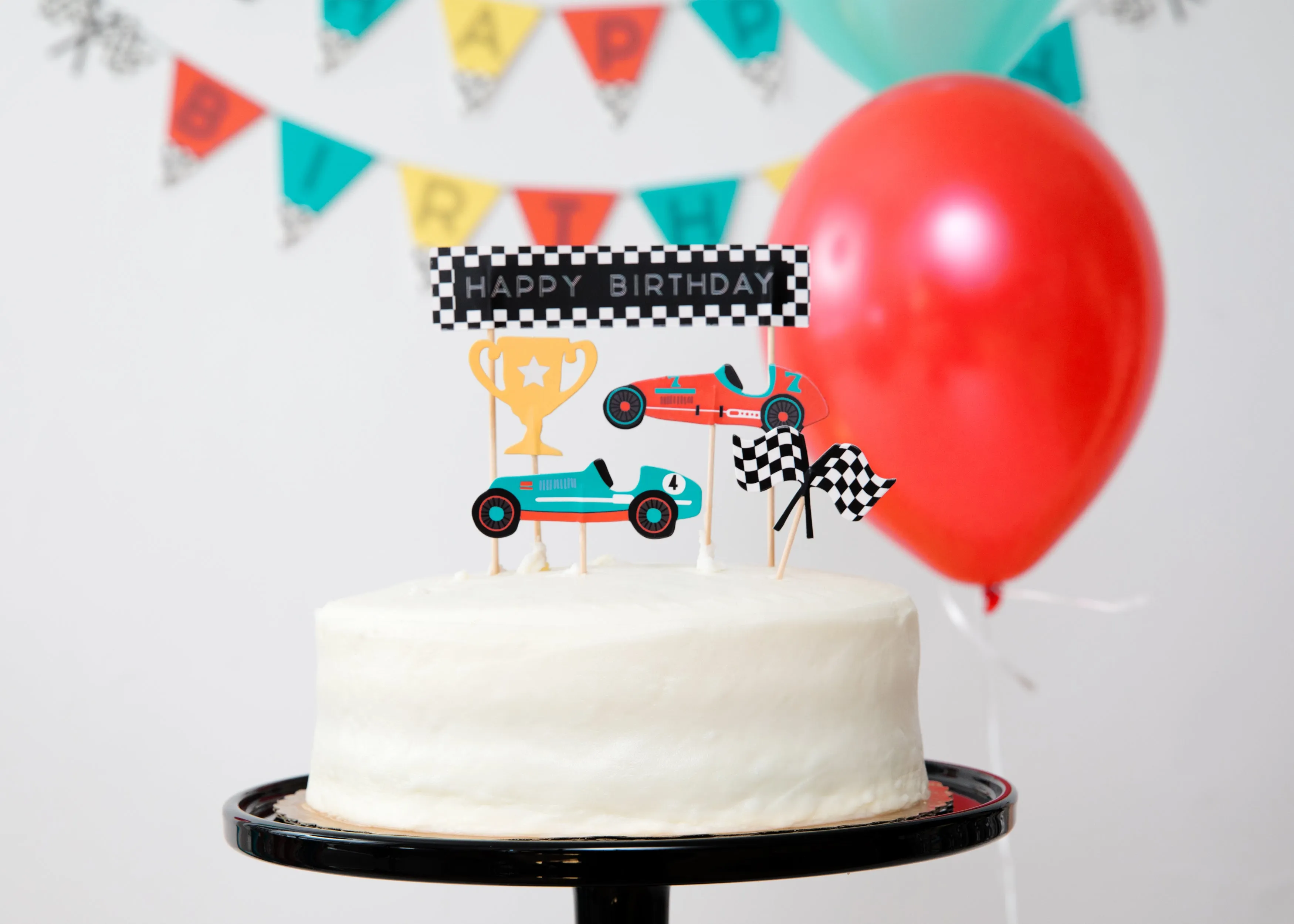 Vintage Race Car Cupcake Toppers & Wrappers