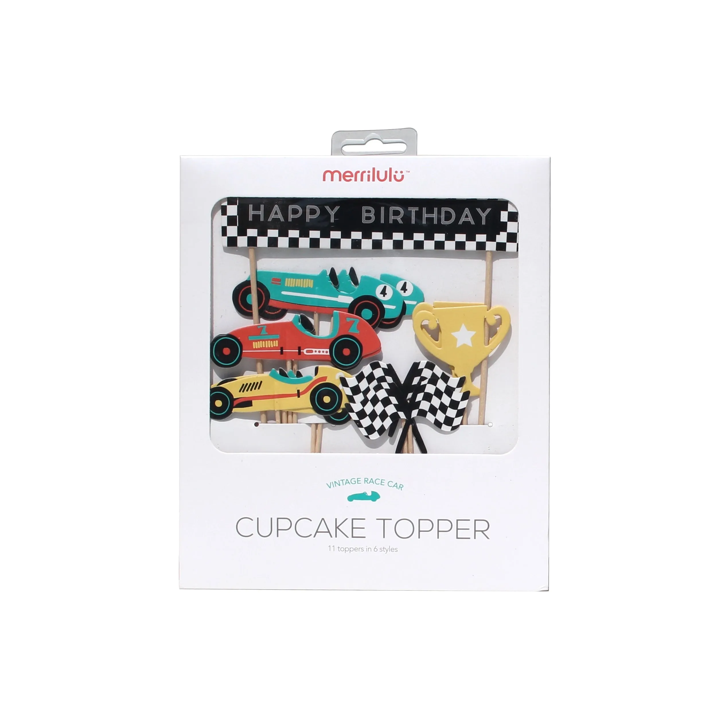 Vintage Race Car Cupcake Toppers & Wrappers