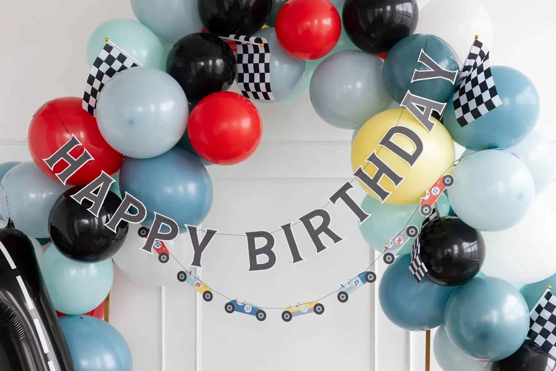 Vintage Racing Cars Birthday Banner Set 2ct