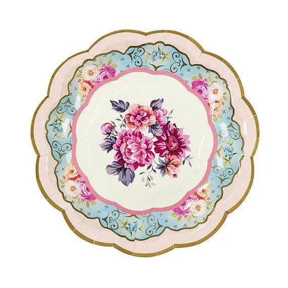 Vintage Tea Party Dessert Plates 12ct