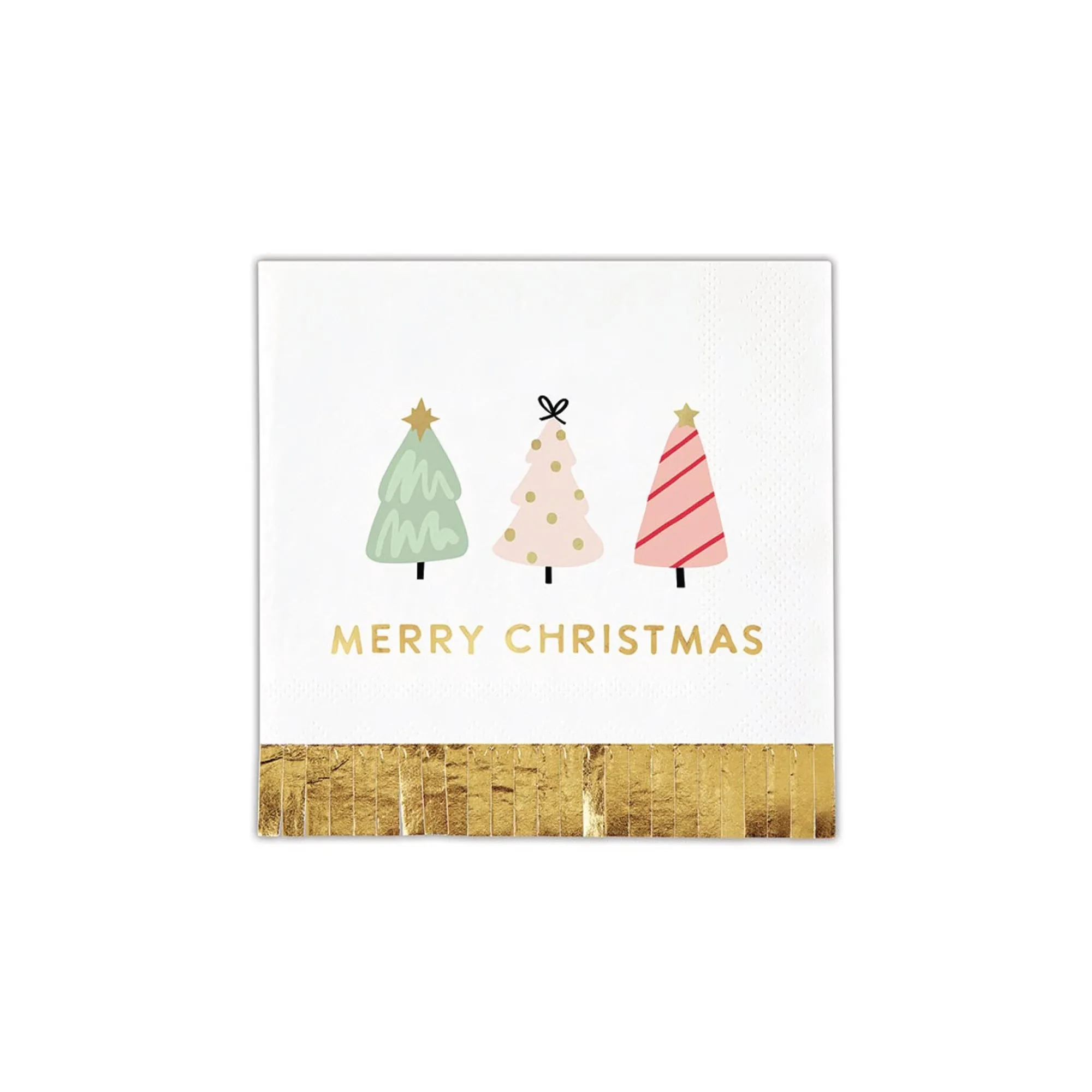 Whimsical Merry Christmas Trees Dessert Napkins 20ct
