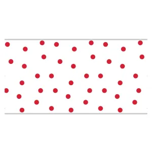 White & Red Polka Dot Paper Table Runner 4ft