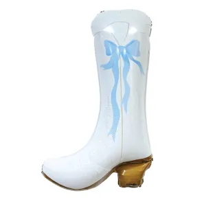 White Coquette Cowgirl Boot Foil Balloon 31in