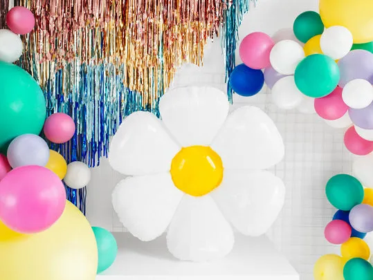 White Daisy Flower Foil Balloon 28in