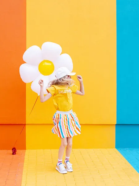 White Daisy Flower Foil Balloon 28in