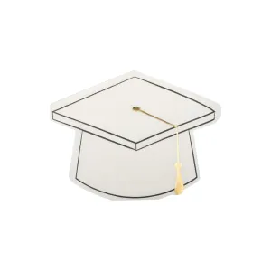 White Graduation Cap Dessert Napkins 18ct