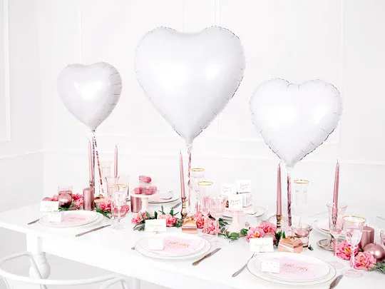 White Heart Foil Balloon 18in
