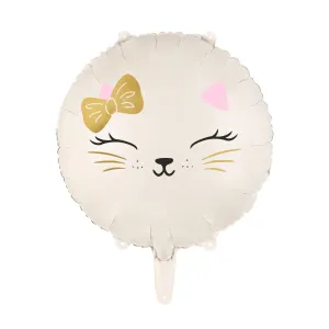 White Kitty Cat Face Balloon 14in