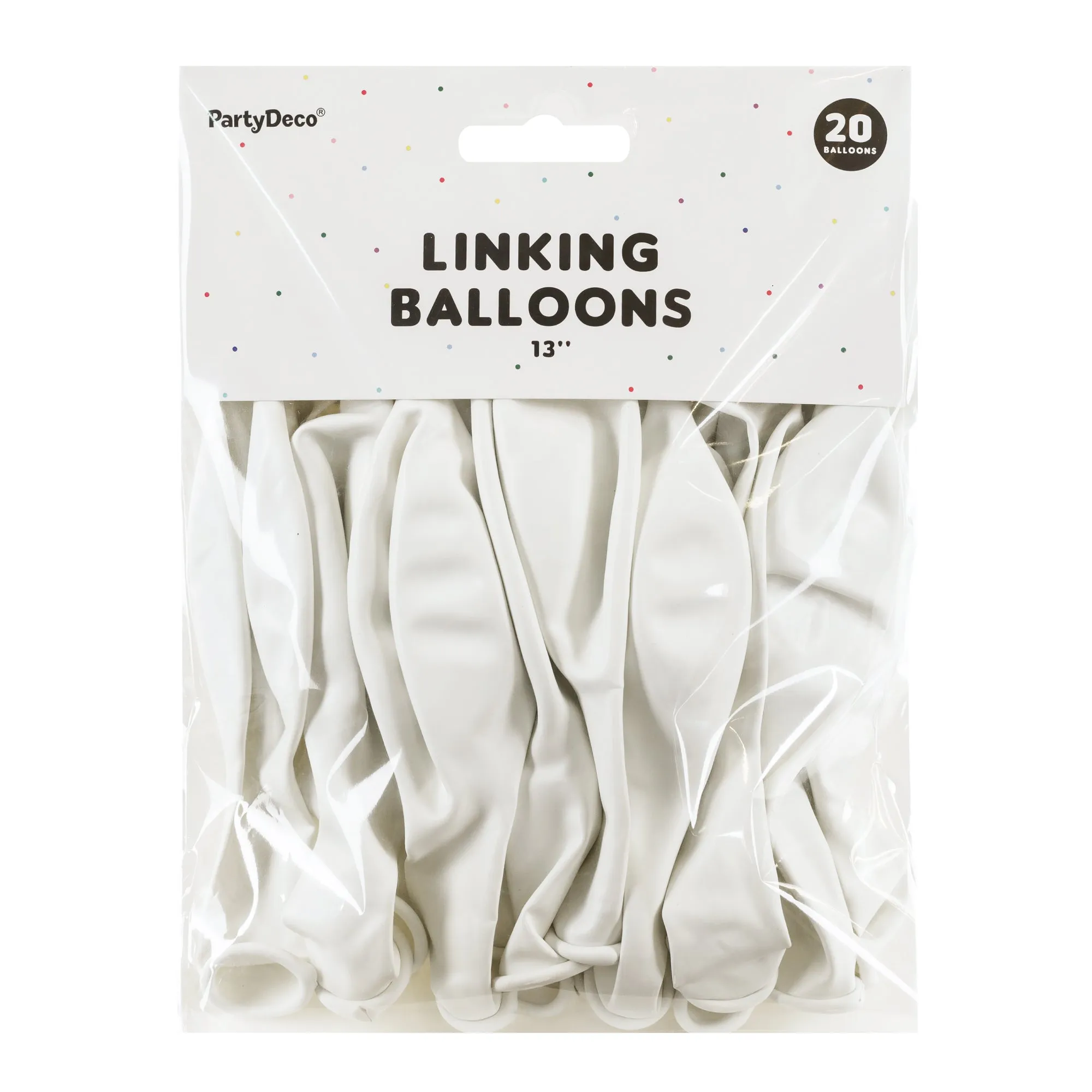 White Linking Latex Balloons 20ct