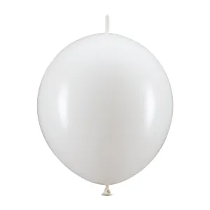 White Linking Latex Balloons 20ct