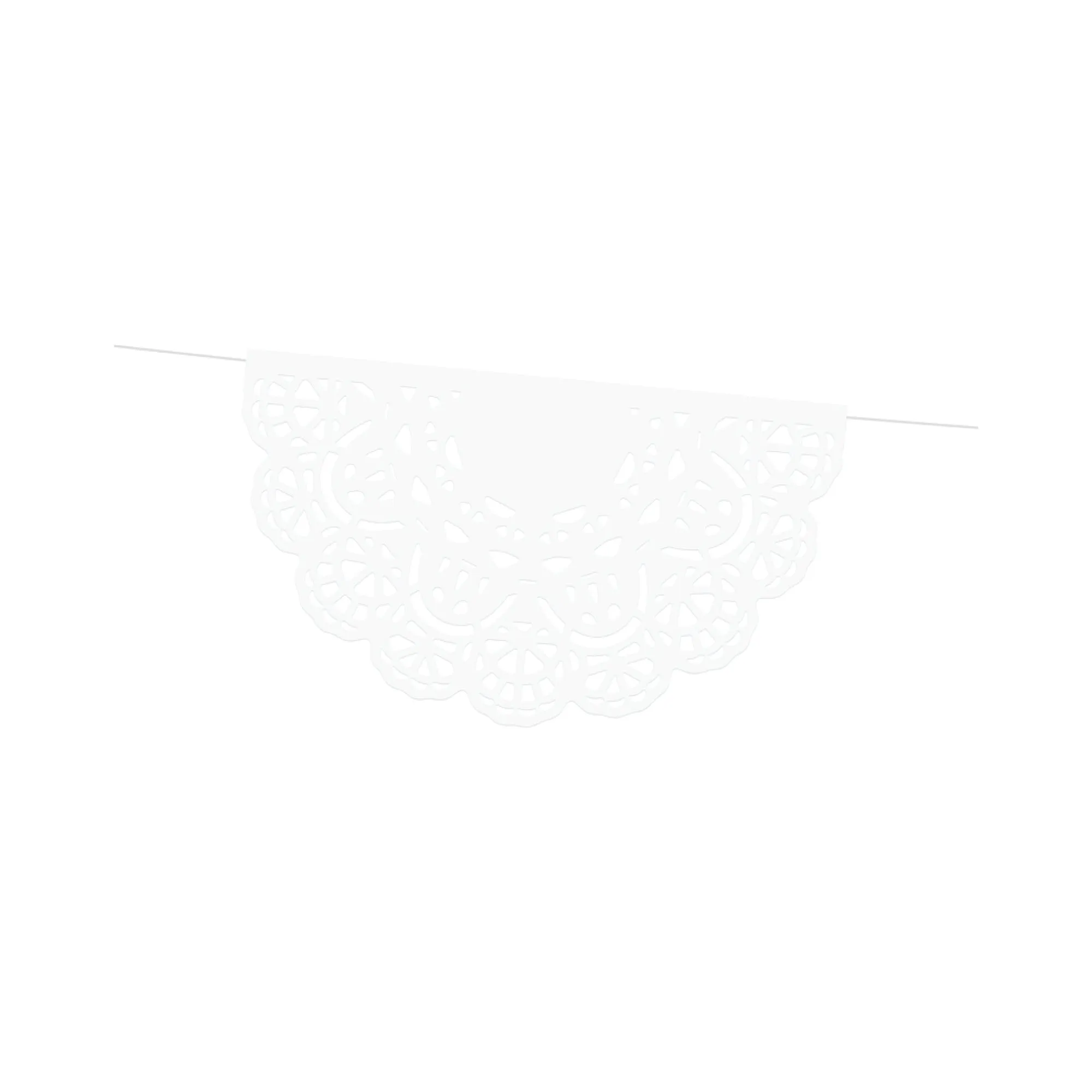White Paper Doily Lace Garland 6ft