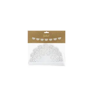 White Paper Doily Lace Garland 6ft