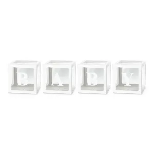 White Pop-Up Baby Block Decorations