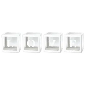 White Pop-Up Love Block Decorations