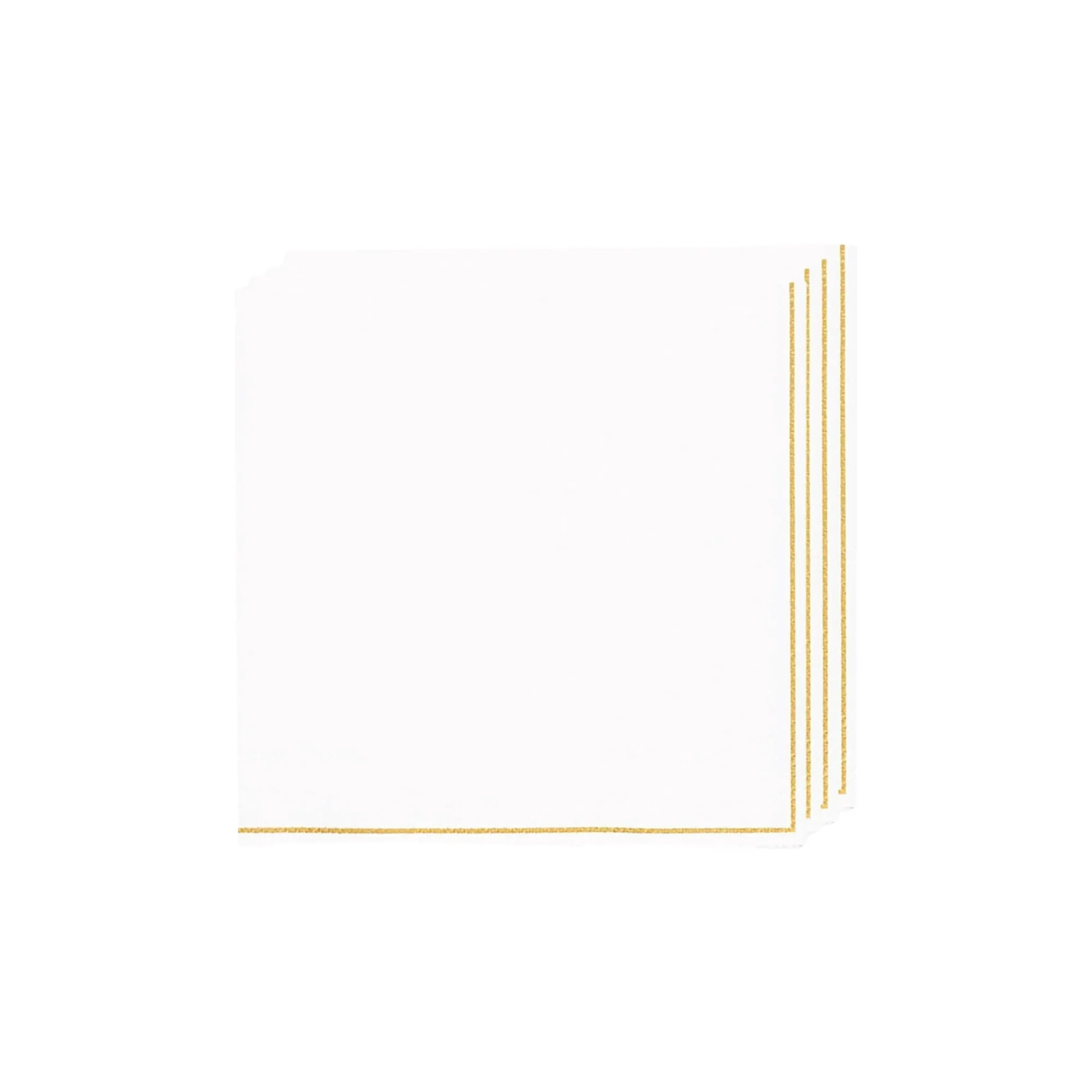 White with Gold Stripe Dessert Napkins 20ct