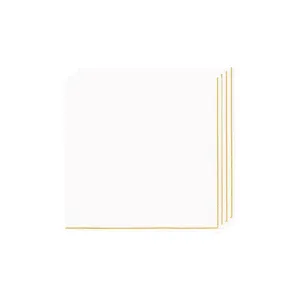 White with Gold Stripe Dessert Napkins 20ct