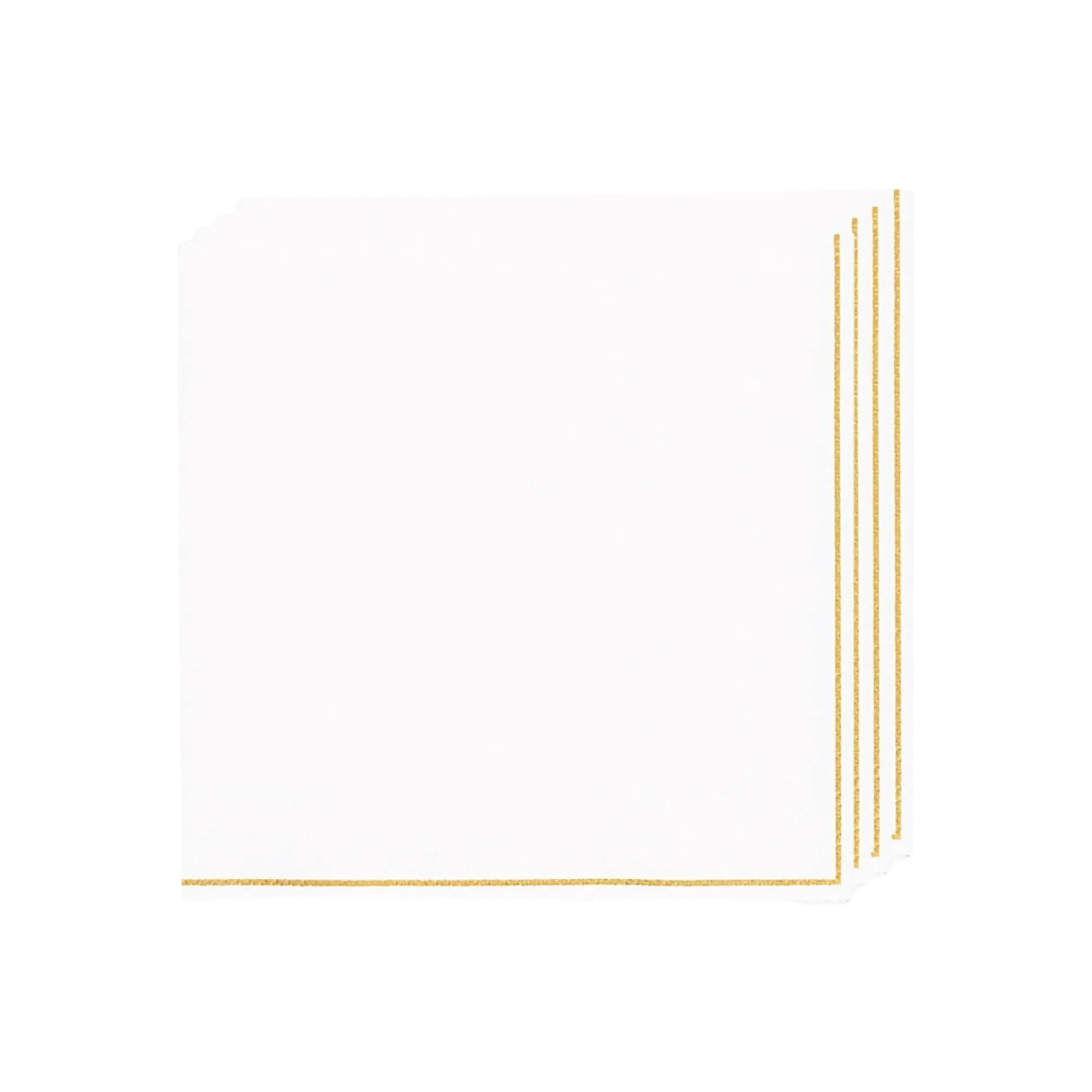 White with Gold Stripe Lunch Napkins 20ct