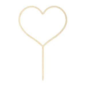 Wooden Heart Cake Topper