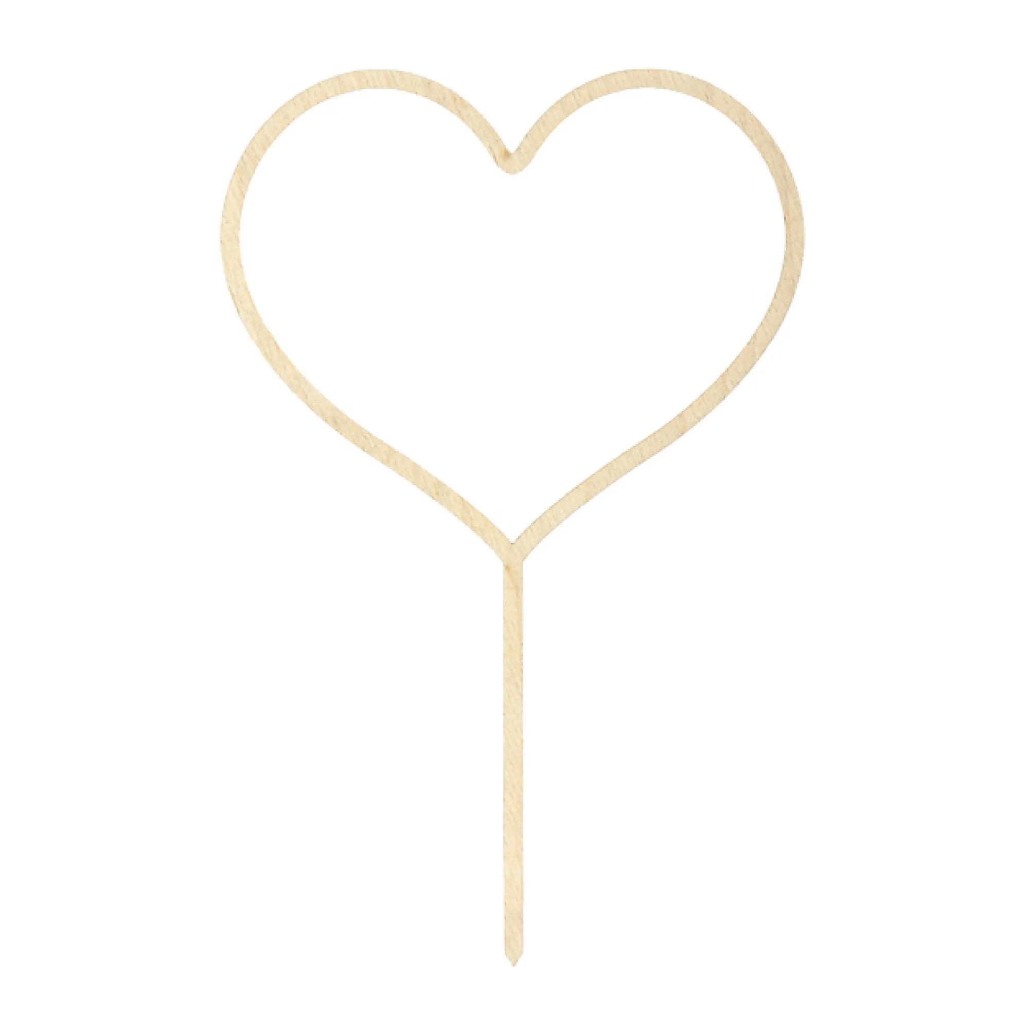 Wooden Heart Cake Topper