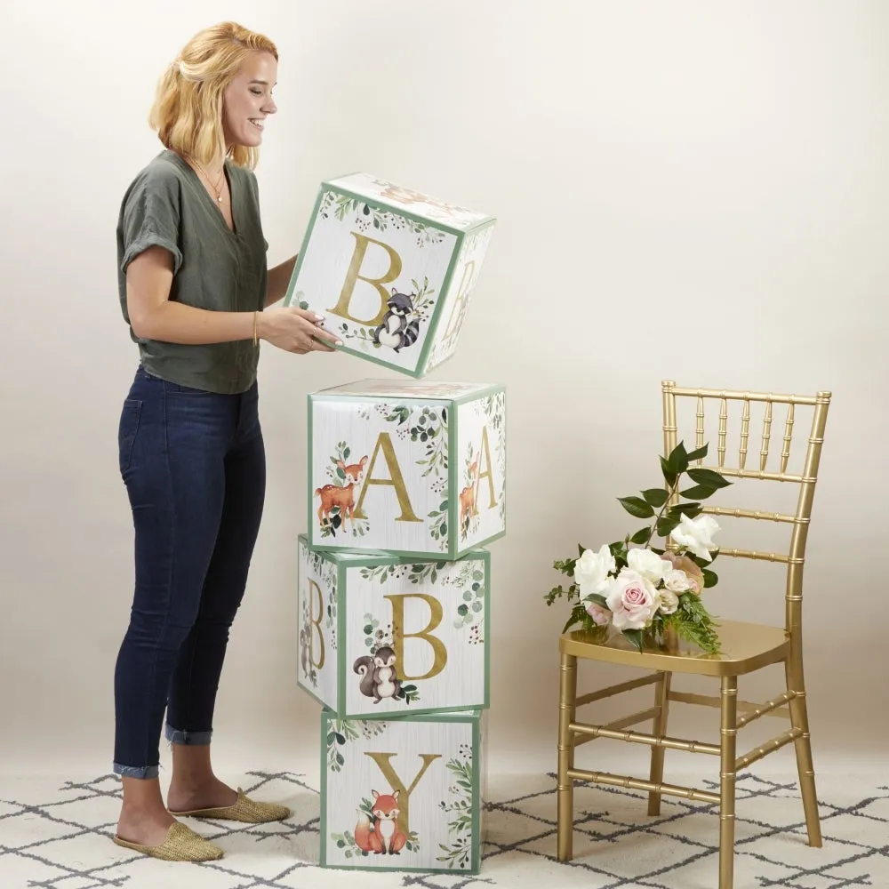 Woodland Baby Block Decorations