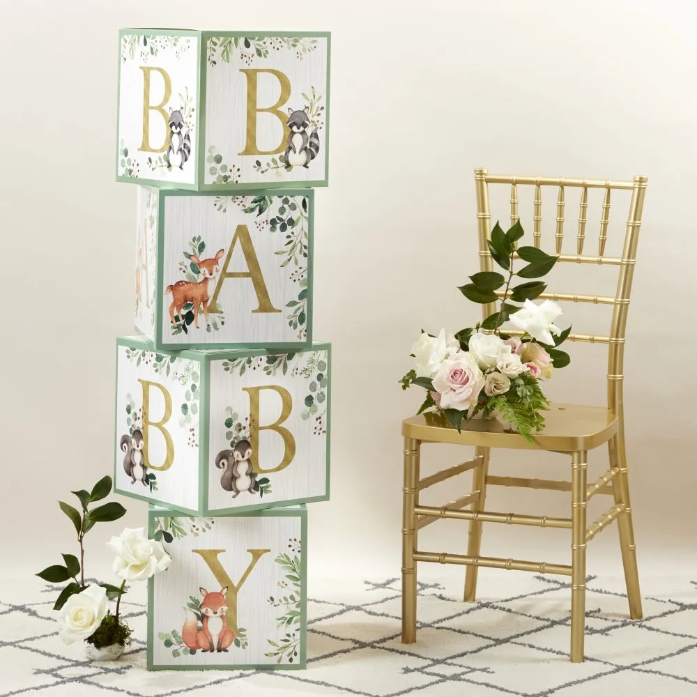 Woodland Baby Block Decorations