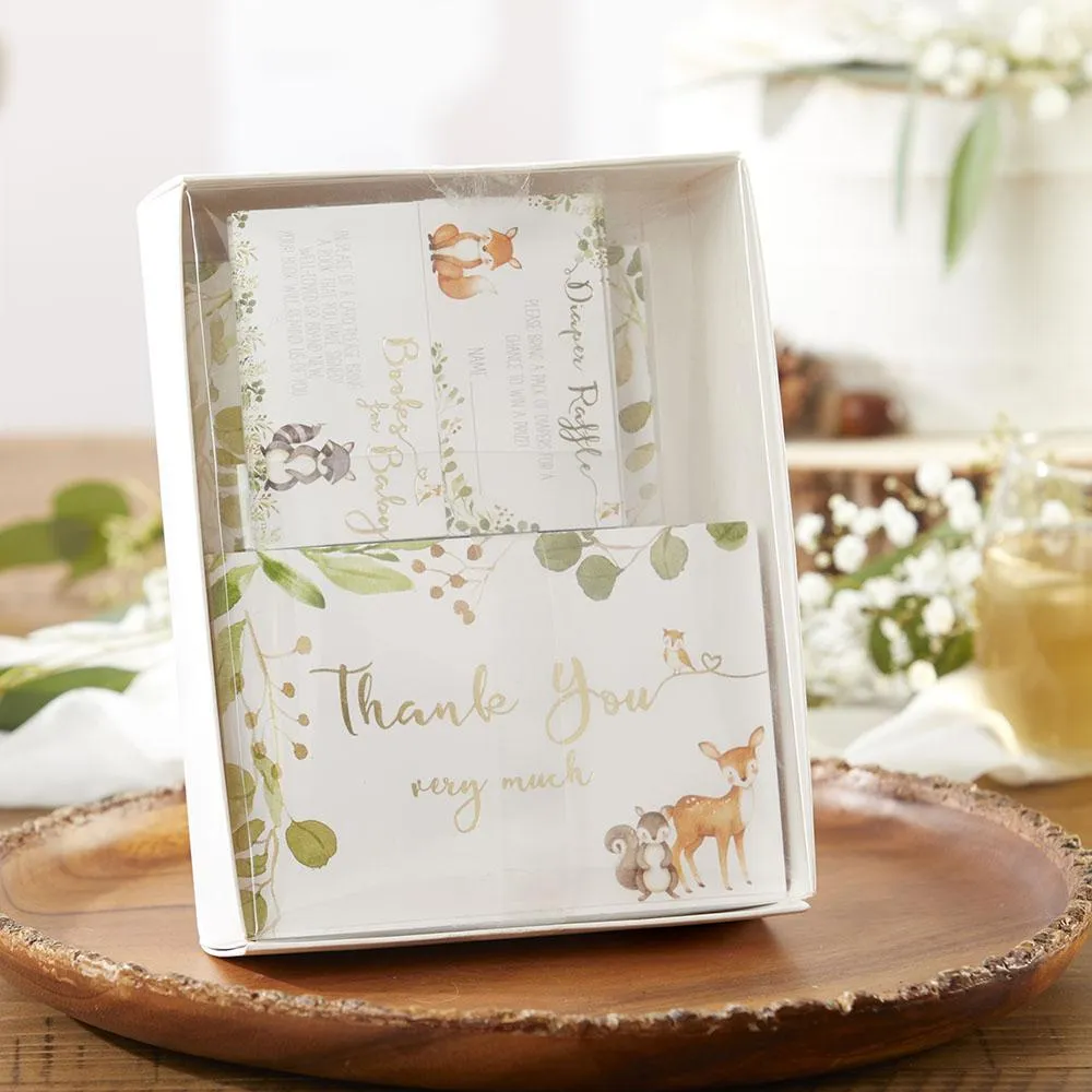 Woodland Baby Shower Invitation & Thank You Card Bundle