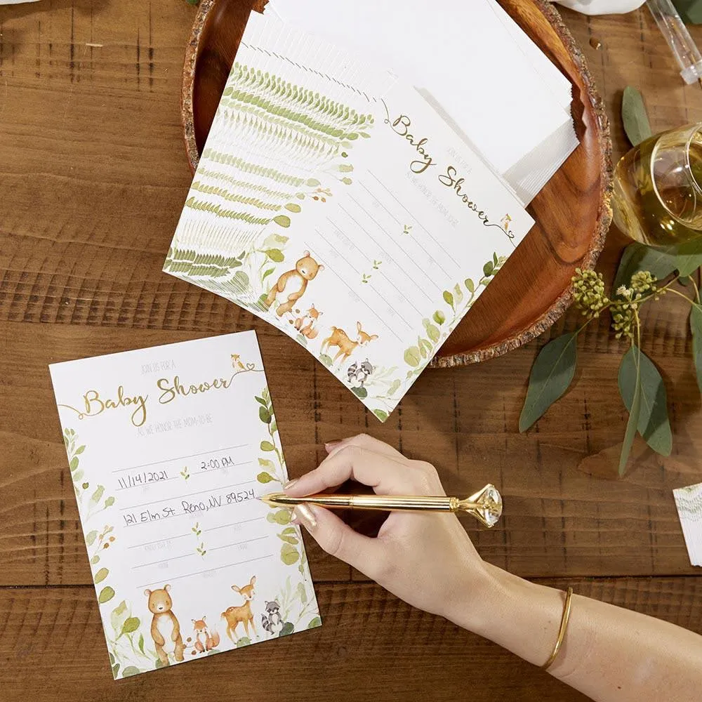Woodland Baby Shower Invitation & Thank You Card Bundle