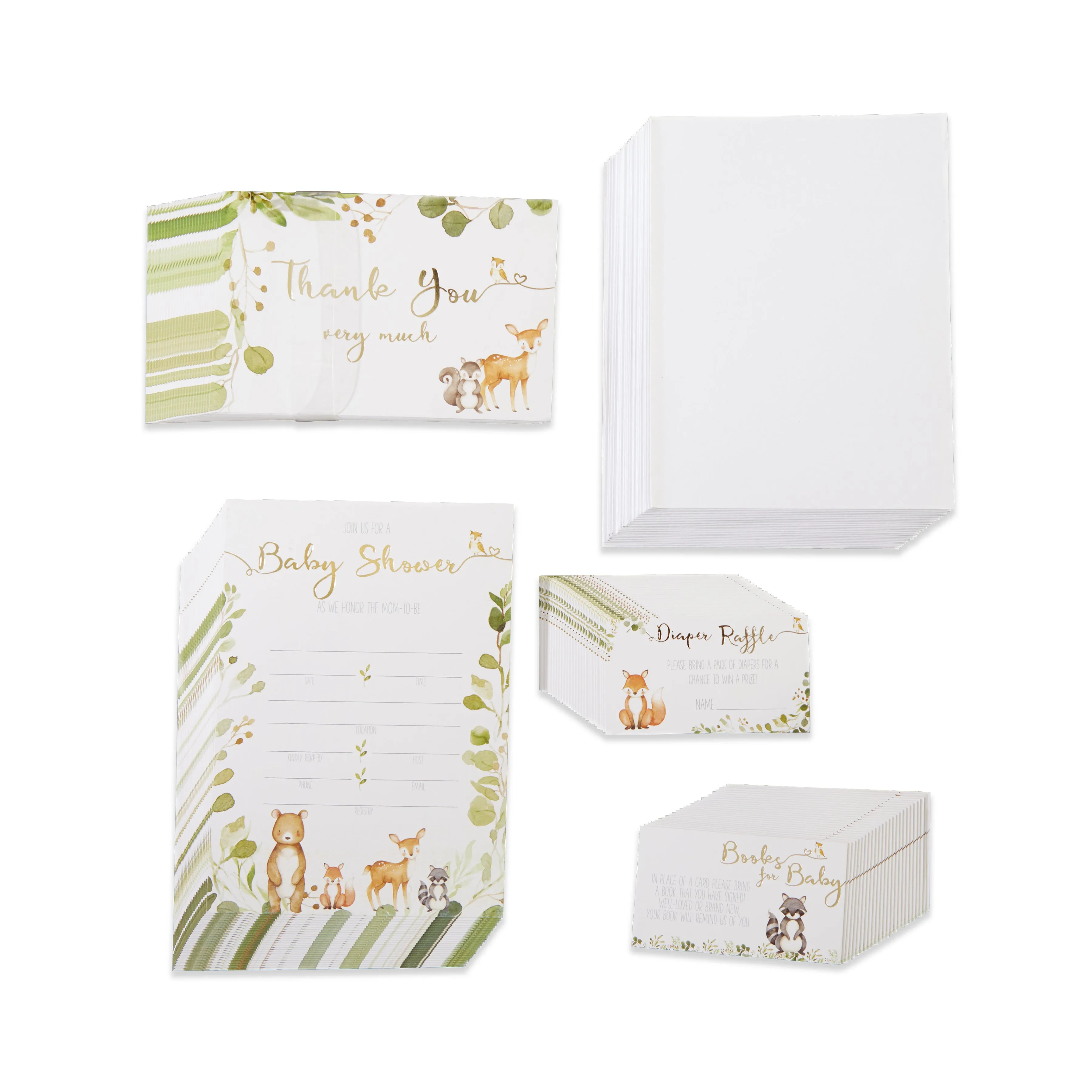 Woodland Baby Shower Invitation & Thank You Card Bundle