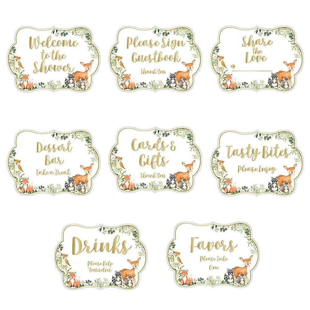 Woodland Baby Shower Sign Kit