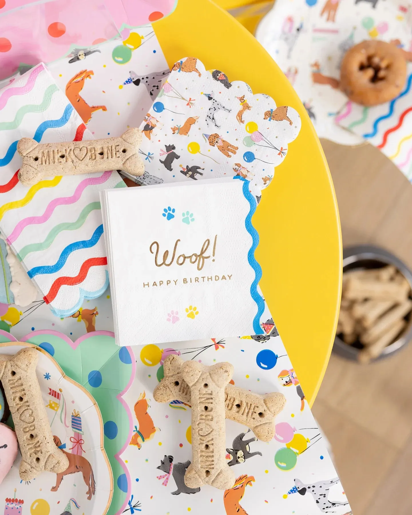 Woof Dog Birthday Party Dessert Napkins 18ct
