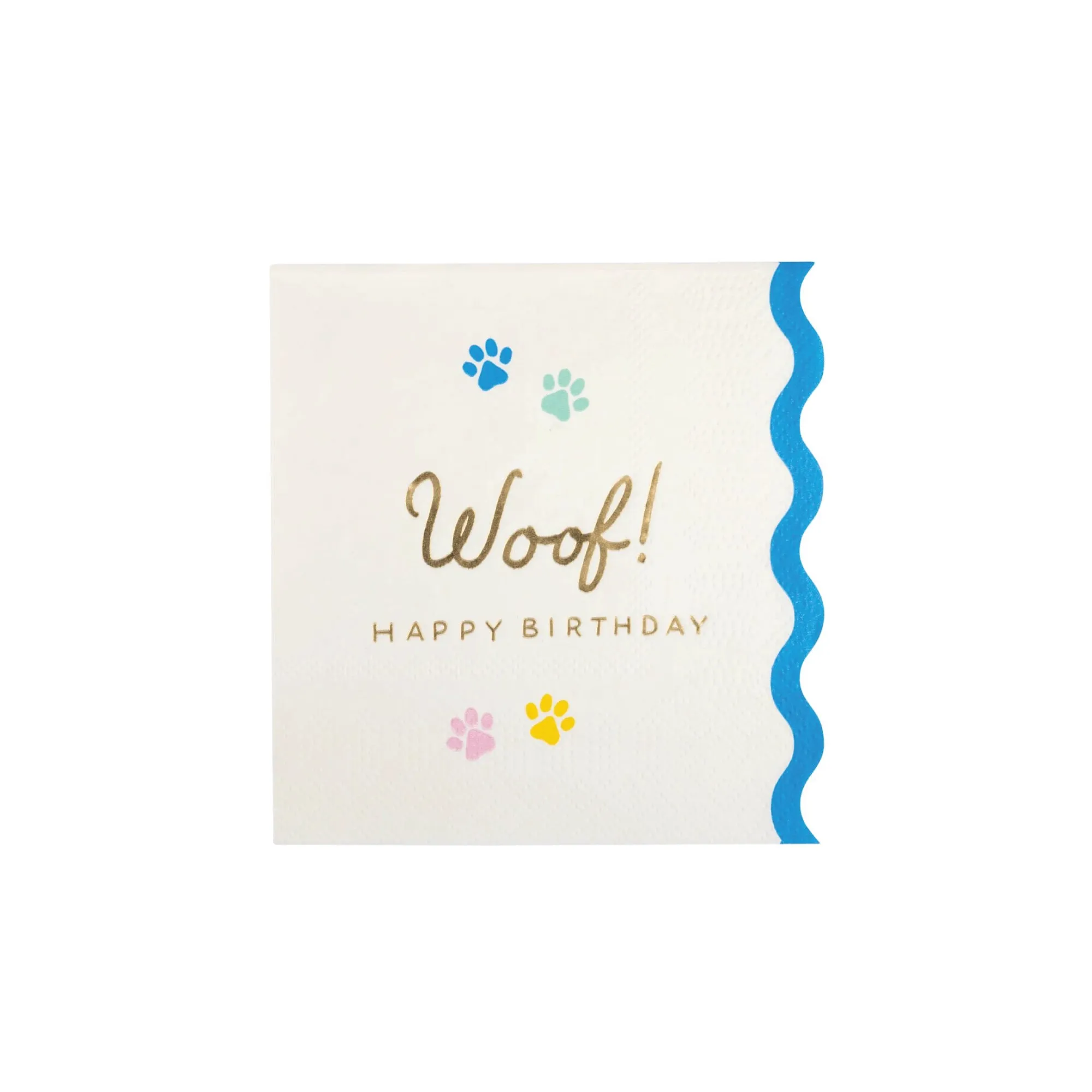 Woof Dog Birthday Party Dessert Napkins 18ct
