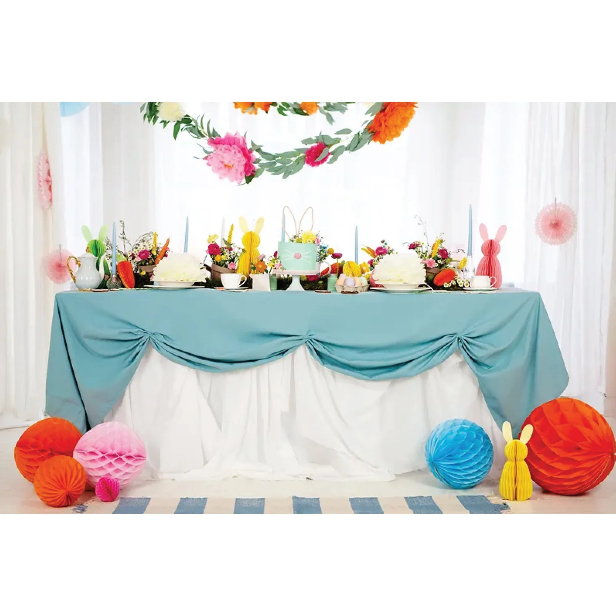 Yellow Bunny Honeycomb Decoration 12in
