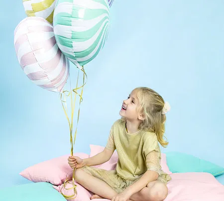 Yellow Swirly Lollipop Foil Balloon 14in